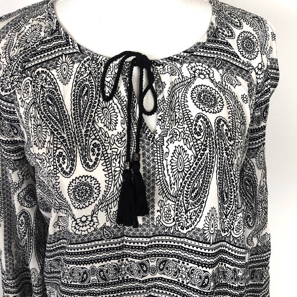 DANIEL RAINN cold boho paisley print shoulder‎ blouse size Small - Picture 2 of 7